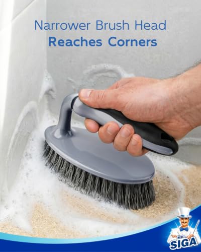 MR.SIGA Heavy Duty Scrub Brush with Comfortable Grip for Bathroom Shower