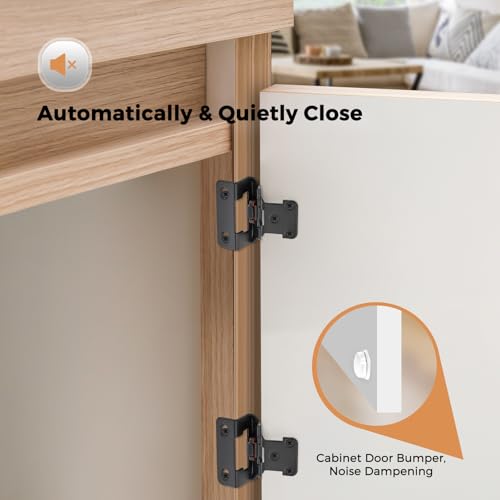 Ravinte Matte Black Semi-Overlay 1/2 inch Self-Closing Hinges, 10 Pack - color: Matte Black