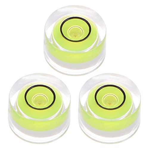 HARFINGTON 3pcs Round Bubble Level 10x6mm Mini Circular Bullseye Spirit Levels for Leveling Camera Tripod Telescope Workshop Turntable Pictures Frame, Lime - color: Lime (Black Circle), size: 10x6mm