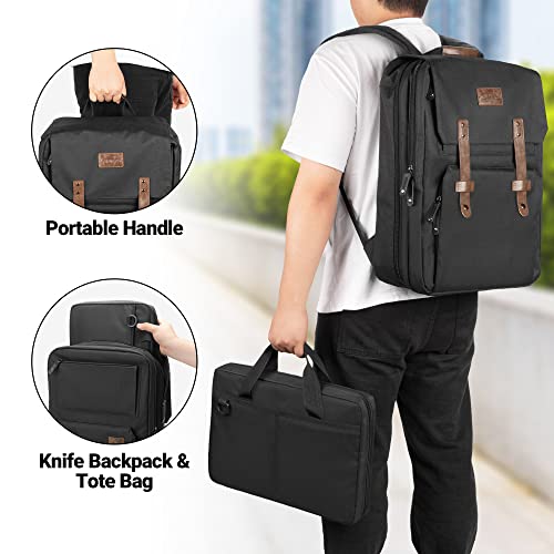 samdew Large Knife Backpack & Chef Bag, 12 + 23 Slots, Knife Not Included