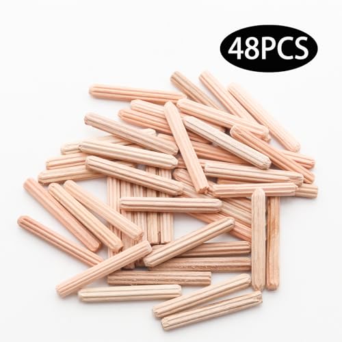 48Pcs 4mm x 30mm / 5/32 Inch x 1.18 Inch Wooden Dowel Pin - size: 4 x 30mm
