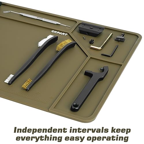 CKPART Rifle Gun Cleaning Mat, Anti-Slip Rubber Tactical Magnetic Mat, Gun Maintenance Mat,Gun Maintenance Mat for Gun Cleaning Kits 36" x 12"