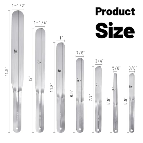 7-Piece Caulking Spatula Set - Professional Stainless Steel Caulk Finishing Tools, Streamline Spatulas for Bathroom Sink, Bathtub, Tile Sealant Application - size: 7PCS