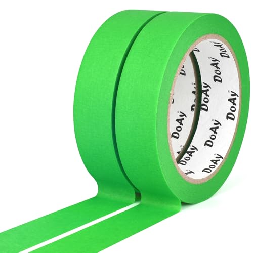 2 Pack Green Painters Tape - Masking Tape 1 Inch Wide - Multi-Surface, Smart Adhesion, Indoor & Outdoor - 180FT Total - Paint Tape for DIY, Labeling, Art, Car, General Purpose (#3910) - color: Green