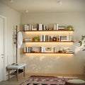 ROGMARS 60 Inches Long Walnut Floating Shelves with Led Light - color: Walnut, size: 60 Inch set of 3