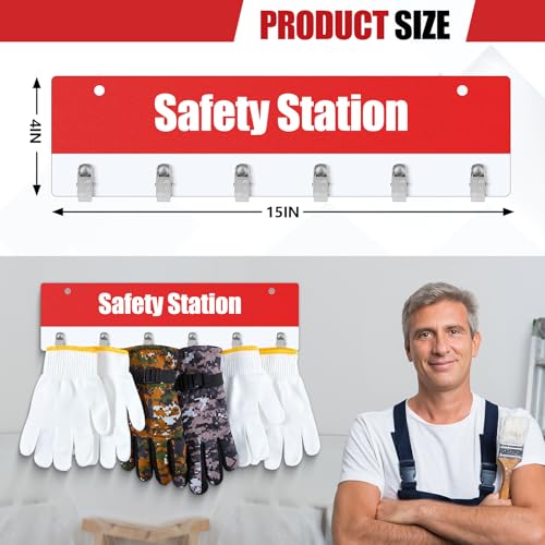 Honeydak Cut Glove Station Wall Mount - style: Red 6 Clips Style