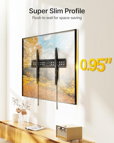monTEK Ultra Slim Fixed TV Wall Mount for 43–95 inch TVs Holds 150 lbs - size: 43–95" Fixed