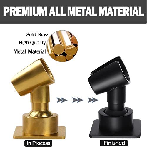 Shower Head Holder All Meta Handheld Shower Wand Bracket Adhesive Shower Wall Mount Holder Brass Shower Spray Holder Black, Glue Installation - color: Black