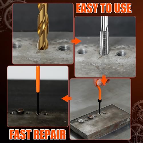 320PCS Helicoil Thread Repair Kit, Metric & SAE Heli Coil Insert Set - size: Metric&Sea320pc