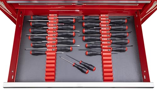 Ernst Manufacturing Screwdriver Pro - Modular Screwdriver Organizer for 13 Tools with Magnetic Base, Red - Made in the USA