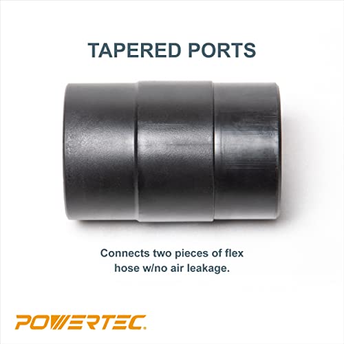 POWERTEC 70123 4-Inch Dust Hose Connector w/Quick Connect Splice Adapter, ABS Plastic, 1PK