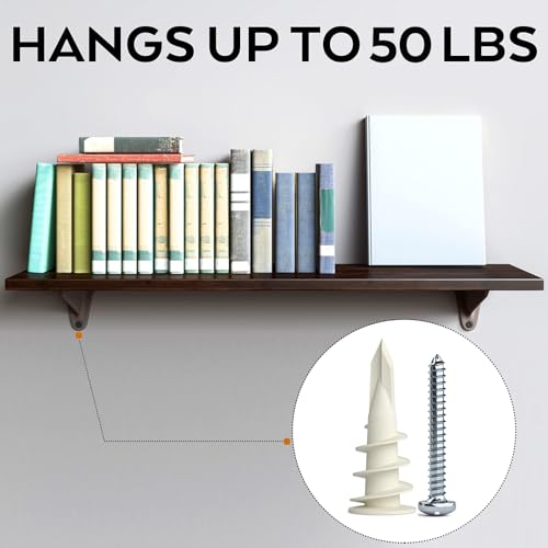 INCLY 100 PCS #8 Drywall Anchors Kit Self Drilling, 50 Plastic Dry Wall Anchors and 50 Philips Screws Assortment for Hanging and Mounting with Case, Self Drilling Sheetrock Anchors