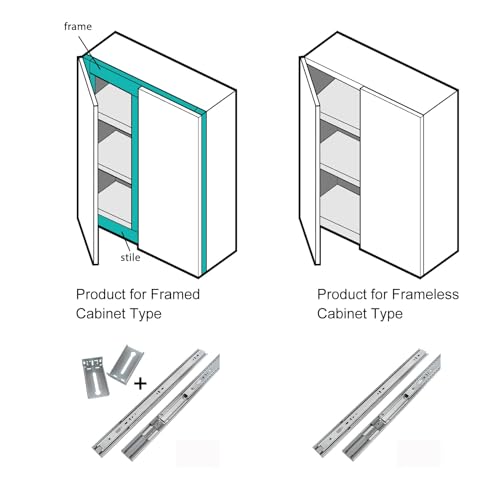 LONTAN 18 Inch Soft Close Drawer Slides with Rear Mounting Brackets 1 Pair - size: 18 Inch