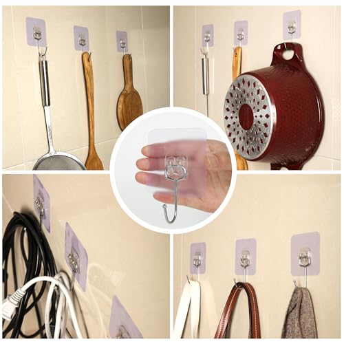 Adhesive Hooks,Towel Coat Hooks for Hanging,Wall Sticker,10Packs,13lb(Max)