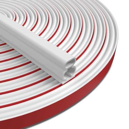 White D-Shape Weather Stripping 20Ft (Fits 0.4–0.5in Gaps) - color: White, size: 0.59" Thick x 20 Ft
