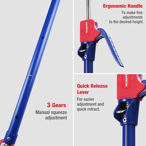 WORKPRO Cabinet Jacks, 23-5/8" to 45-1/4" Adjustable Support Pole, 2-Pack - size: Medium-23.6"-45.3" 2PC
