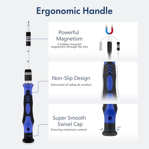 XOOL 82 in 1 Precision Screwdriver Set, Magnetic Electronics Repair Tool Kit with Flexible Shaft and Extension Rod, Compatible for PC, Laptop, iPhone, PS4, PS5, Xbox, Camera, Computer, Tablet - size: 82 in 1