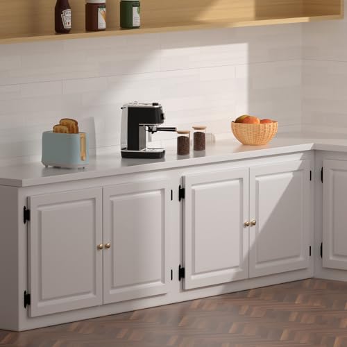 6 Pack 3 Pairs 3/8" Inset Kitchen Cabinet Door Hinges, Semi-Concealed Hinges, Self-Closing Cabinet Hinges with Mount Screws - color: Matte Black