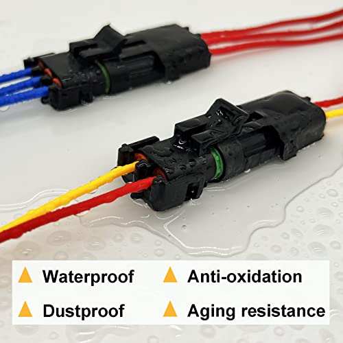 18-14 AWG 1/2/3/4 Pin Connector Weather Pack Connectors Kit (26 Set) - color: 1-4pin/26kit With Crimper
