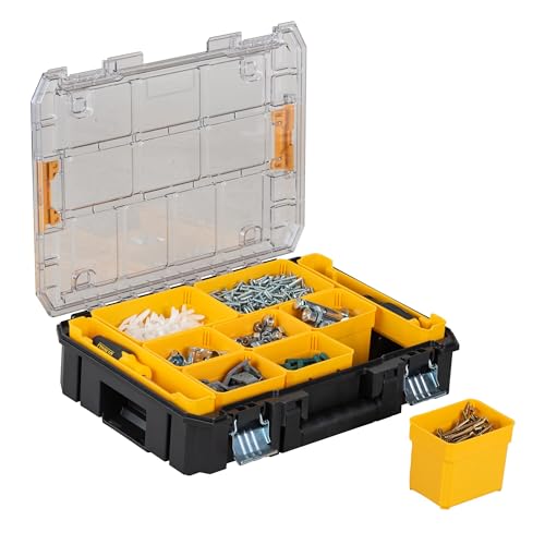 DEWALT TSTAK Tool Organizer,Small Parts and Screw Organizer Tool Box with Removable Compartments,(DWST17805),(Pack of 4) - size: 17.25" L x 13.25" W x 4.62" H (Pack of 4)