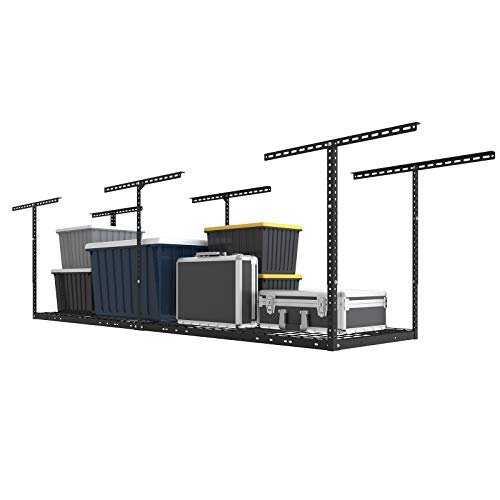 FLEXIMOUNTS 2x8 Overhead Garage Ceiling Storage Rack Organization, Black - color: Black, size: 2x8 ft