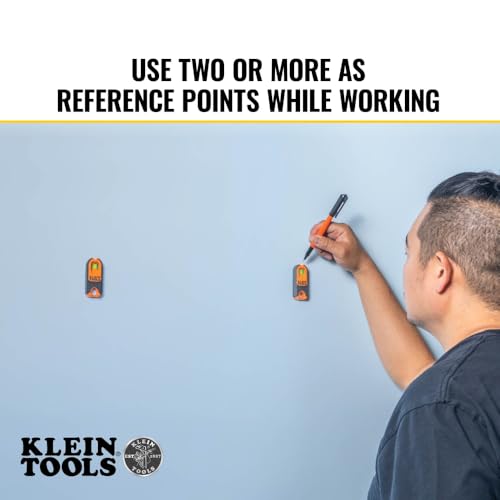 Klein Tools MSF1002 Magnetic Stud Finder and Level, Compact, Wood and Metal Detector with Bubble Vial for Accurate Markings, Felt Pad Backing, 2-Pack - size: Pack of Two