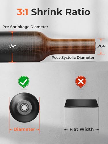 3/4 Inch Heat Shrink Tubing, 3:1 Adhesive Lined Waterproof Tube | Marine Grade Dual Wall Shrink Tube for Wire Protection, 13.2FT Tubing Provides Waterproof Insulation for Electrical Repairs - size: 3/4"(19.1mm)-13.2Ft