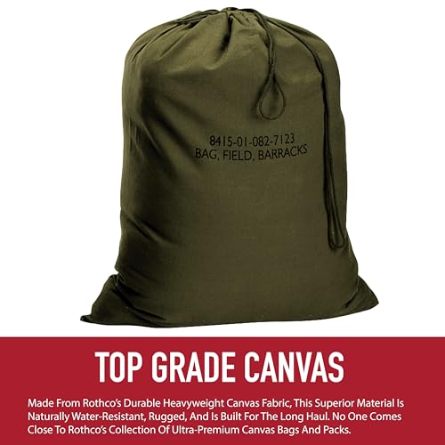 Rothco Canvas Barracks Bag Multi-Functional, Dependable, and Durable for Field Use and Travel, Coyote Brown - 18" x 27"
