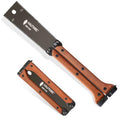 HAUTMEC Folding Japanese Pull Saw, 6-Inch Double-Edged Hand Saw with SK5 Blade (12/17 TPI), Beech Wood Handle & Storage Pouch – Compact Flush Cut Handsaw for Woodworking & Precision Cuts – HT0446