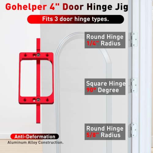 4" Fixed Size Door Hinge Jig for Door and Jamb, Aluminum Alloy - size: 4 in