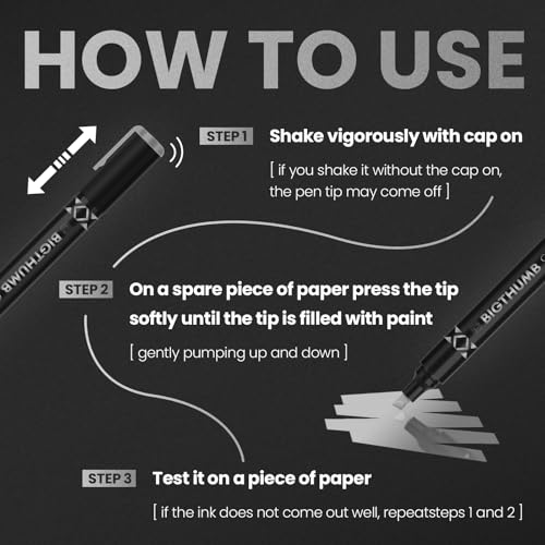 BIGTHUMB 3Pcs Liquid Chrome Paint Markers, Gloss Mirror Marker, Oil-based Permanent Chrome Maker, Reflective Metallic Pen Markers for Repairing, Model Painting DIY Art Projects, Silver - style: 3PCS Silver