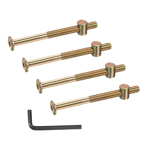 PATIKIL 4 Set Bunk Bed Bolts and Nuts Kit, M8x110mm Furniture Bolts Hex Drive Socket Cap Hardware Replacement for Beds Headboards Chairs - size: M8x110mm