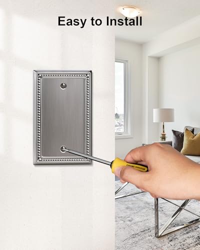 2-Pack Blank Outlet Cover Wall Plate, Heirloom Silver - color: Heirloom Silver, size: Single Blank 2PK