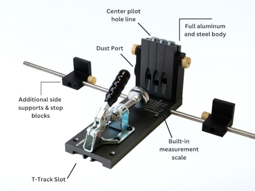 Massca M2 PRO Aluminum Pocket Hole Jig with 500 Screws and (2) 11'' Face Clamps