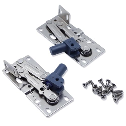 LD-0220-50SC Soft-Close Pivot Hinges 2-Pack, Silent Tip Out Tray & Cabinet Hinges, Heavy-Duty Self-Closing for Kitchen/Bathroom (Silver)