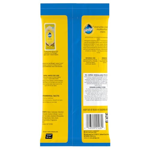 Pledge pH Balanced Multi Surface Cleaning Wipes, Fresh Citrus, 25 Ct, 1 pk - size: 25 Count (Pack of 1)