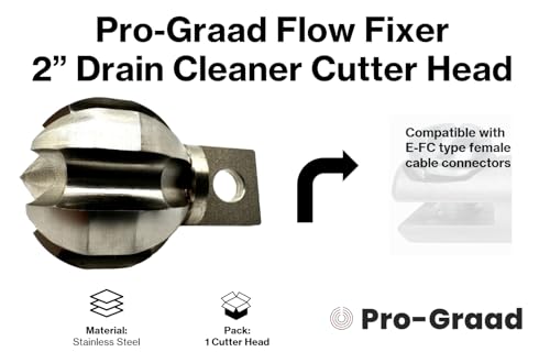 Flow Fixer Drain Cleaner Cutter Head 2", Ball, Slot, for 2-1/2" - 3" Pipes - style: 2" (for 2.5" to 3" Pipes) Drain Cleaner Cutter Head