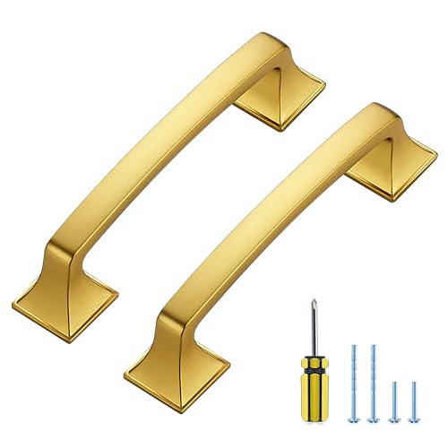 30 Pack Kitchen Cabinet Handles 3-3/4 Inch Hole Center Gold Cabinet Pulls - color: Gold, size: 3-3/4 Inch Hole Centers