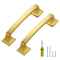 30 Pack Kitchen Cabinet Handles 3-3/4 Inch Hole Center Gold Cabinet Pulls - color: Gold, size: 3-3/4 Inch Hole Centers