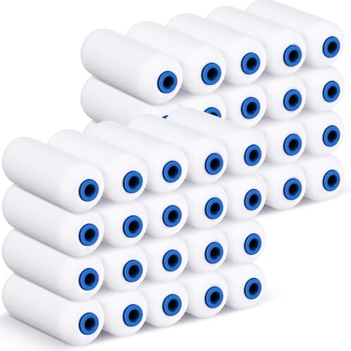 Nuenen 40 Pcs Mini Foam Paint Roller Covers, High Density for Walls, 4 Inch