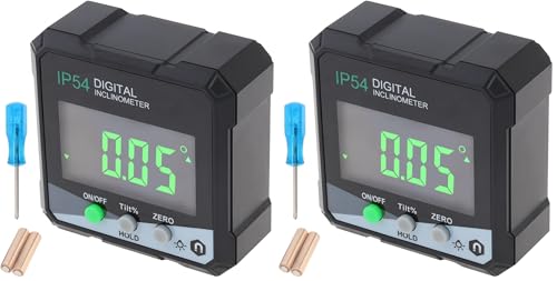 Digital Level Angle Gauge Meter, Magnetic Protractor Inclinometer, Angle Finder Level Box with AAA Battery and screwdriver for Woodworking, Table Saw,Construction with Magnetic Base (Pack of 2) - size: Small (Pack of 2)