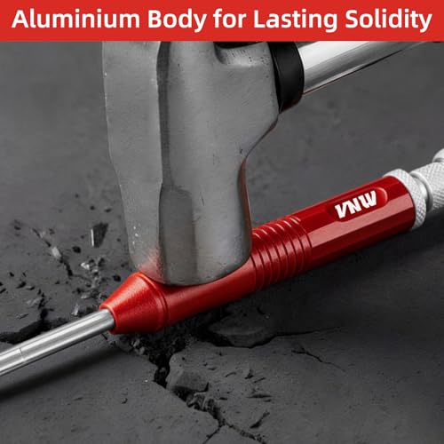 VNW New Aluminum Carpenter Pencils with Finger Grip - Incl.24 Leads - Solid Mechanical Pencils with Fine Point/Marking tools Construction/Carpenters/Scriber,Set of 2