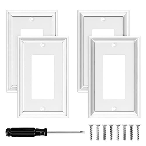 Ranweydi Decorative Single Rocker Switch Plate Covers-4 Pack - size: 1 Gang Single Decorator