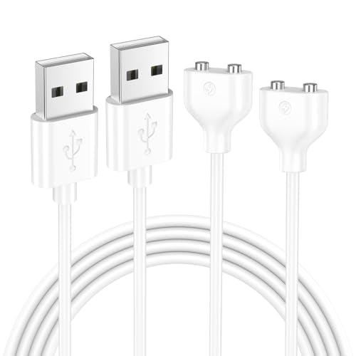 Vancle 2 Pack 6mm Magnetic USB DC Charging Cable with 2 Pins Charger Cord for Toys Massagers Electric Toothbrush