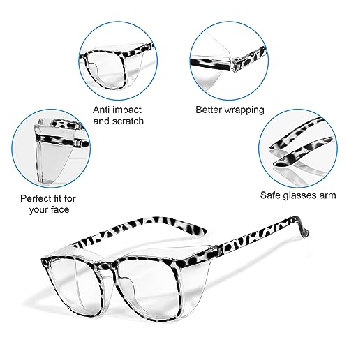 Safety Glasses Goggles for Women Girls Anti Fog Protective Eyewear Glasses - color: New-tortoise