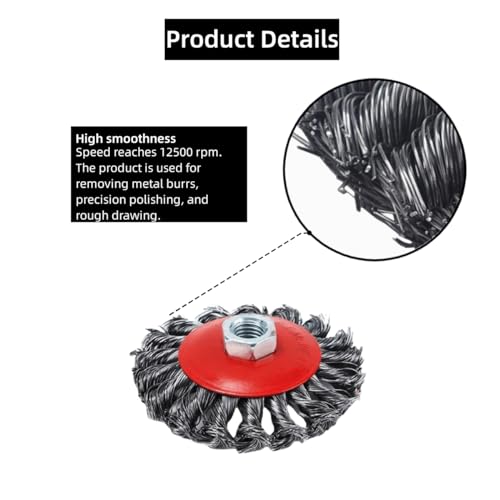 4 Inch Knotted Wire Wheel Brush for 4-1/2” Angle Grinders (6 Pack) - style: 6 PACK 4" Wheel Brush