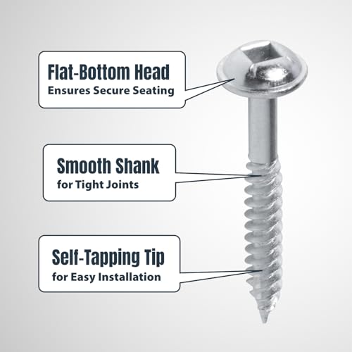POWERTEC 150 PK Pocket Hole Screws, Maxi-Loc Head, #2 Square Drive, 1-1/4" Fine Thread for Pocket Hole Jig, Hardwood Cabinets & Furniture (72262) - style: 150PK 1-1/4" Fine Maxi-Loc Screws