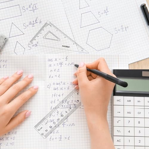 Triangular Ruler Set, 4PCS Geometry Set, Professional Drafting Tools