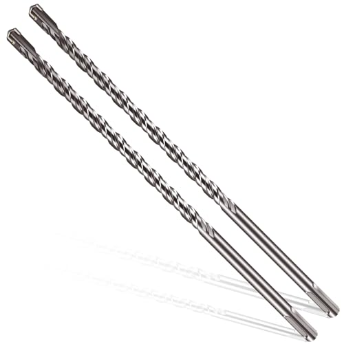1/2x12 SDS-Plus Rotary Hammer Drill Bit, Carbide Tip 4-Cutter for Brick,Stone & Concrete, Packed of 2pcs. - size: 1/2x12" (2pcs)