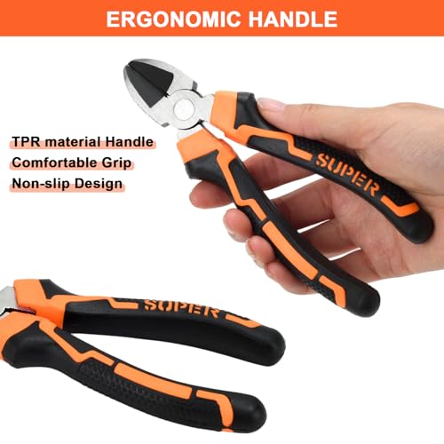 3-Piece 6 Inch Pliers Set | Needle Nose, Diagonal Cutting, Slip Joint Pliers, For Plumbing - size: 6 INCH